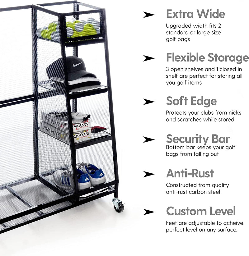 Milliard Golf Organizer - Extra Large Size - Fit 2 Golf Bags and Other Golfing Equipment and Accessories in This Handy Storage Rack - Great Gift Item Sporting Goods > Outdoor Recreation > Winter Sports & Activities Milliard   