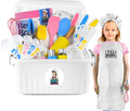 KEFF Kids Cooking and Baking Sets for Girls, Boys, Toddler with Real Kitchen Tools - Master Chef Jr Kit Includes Apron, Chef Hat, Recipe Book and More Utensils - Green Home & Garden > Kitchen & Dining > Kitchen Tools & Utensils KEFF Multi Color  