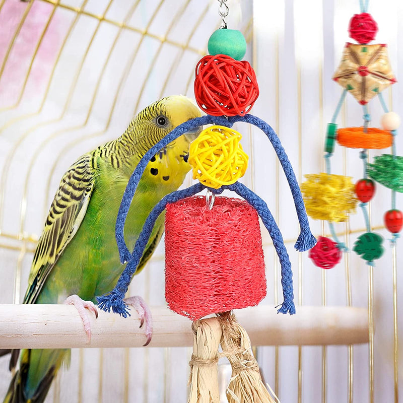 Bird Toys Loofah Toys, 5PCS Colorful Loofah Hanging Toys, Loofah Vine Bird Swing Toys for Small Medium Parrots Parakeets, Conures, Cockatiel, Lovebirds Animals & Pet Supplies > Pet Supplies > Bird Supplies > Bird Toys PETUOL   