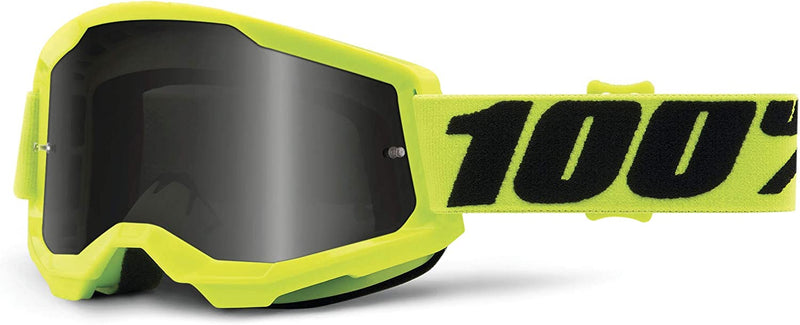 100% Strata 2 Sand Motocross & Mountain Bike Goggles - MX and MTB Racing Protective Eyewear Sporting Goods > Outdoor Recreation > Cycling > Cycling Apparel & Accessories 100% Yellow Smoke Lens 