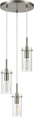 Linea Di Liara Effimero 3-Light Cluster Pendant Lights Stairwell Lighting Small Chandelier Brushed Nickel Modern Chandelier Light Fixture Foyer Chandeliers Entryway High Ceiling Staircase Lights Home & Garden > Lighting > Lighting Fixtures Linea di Liara Brushed Nickel 3 Light 