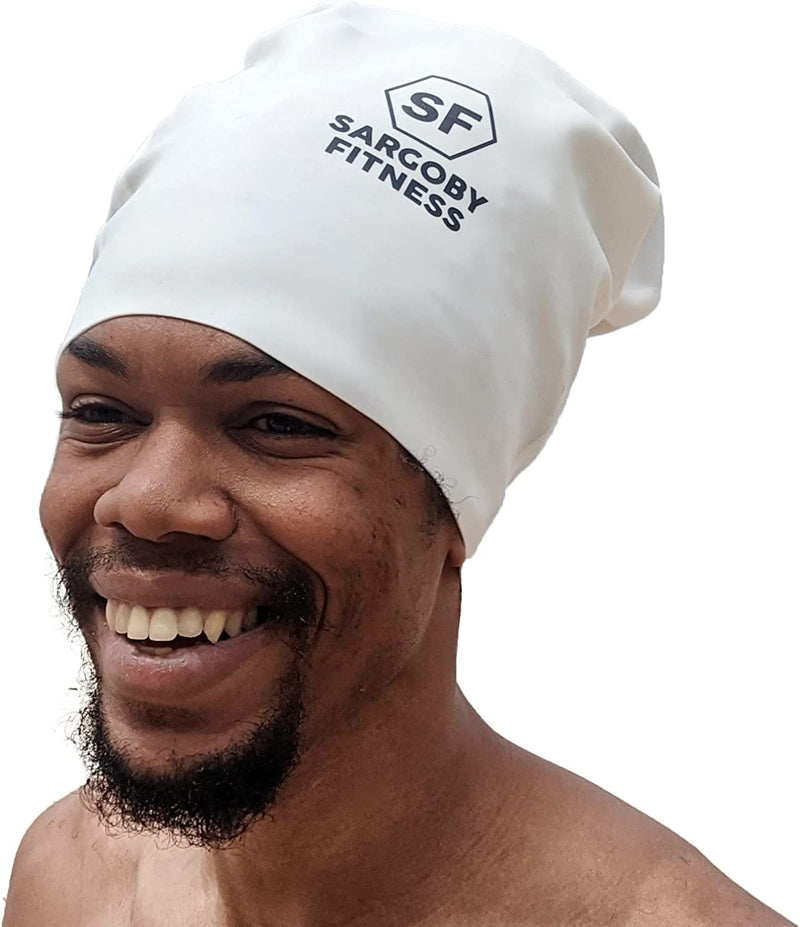 Sargoby Fitness Extra Large Swim Cap for Braids and Dreadlocks Use Unisex XL Swim Cap Also Use for Afros and Locs Dreads Swim Cap Swimming Cap for Dreadlocks Swim Cap for Braids Sporting Goods > Outdoor Recreation > Boating & Water Sports > Swimming > Swim Caps Sargoby White Large 