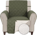 TOMORO Non Slip Chair Sofa Slipcover - 100% Waterproof Quilted Sofa Cover Furniture Protector with 5 Storage Pockets, Couch Cover for Kids, Dogs, Pets, Fits Seat Width up to 23 Inch Home & Garden > Decor > Chair & Sofa Cushions TOMORO Green 23“-Chair 
