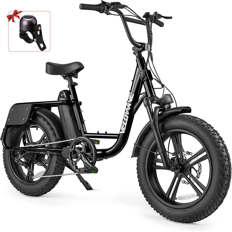 VELOWAVE Prado S Electric Bike for Adults 750W BAFANG Motor,48V 15Ah LG Battery E Bike, 20" X 4.0 Step-Thru Fat Tire Ebikes for Adults, 28MPH Electric Bicycle Shimano 7-Speed Sporting Goods > Outdoor Recreation > Cycling > Bicycles JINHUA LANBO TECHNOLOGY CO., LTD. BLACK  