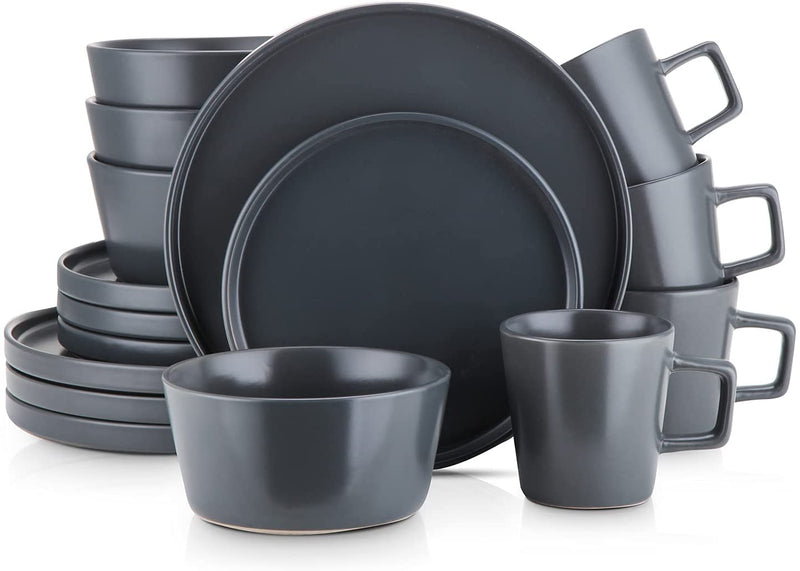 Stone Lain Coupe Dinnerware Set, Service for 4, Gray Matte Home & Garden > Kitchen & Dining > Tableware > Dinnerware Stone Lain Gray Matte Service For 4 