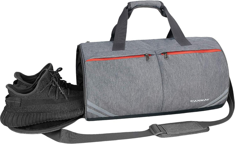 Gym Bag for Men and Women, CANWAY 30L Sport Gym Duffel Bag with Wet Pocket & Shoes Compartment, Weekender Bag with Multi Utility Pouches, Shoulder Strap Included, Red Home & Garden > Household Supplies > Storage & Organization CANWAY Grey  