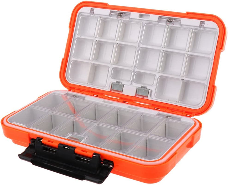 Monkeyjack Plastic 16/30 Compartments Fishing Tackle Box Bait Case for Terminal Tackle Hooks Carp Weights Swivels - Orange, L Sporting Goods > Outdoor Recreation > Fishing > Fishing Tackle MonkeyJack   