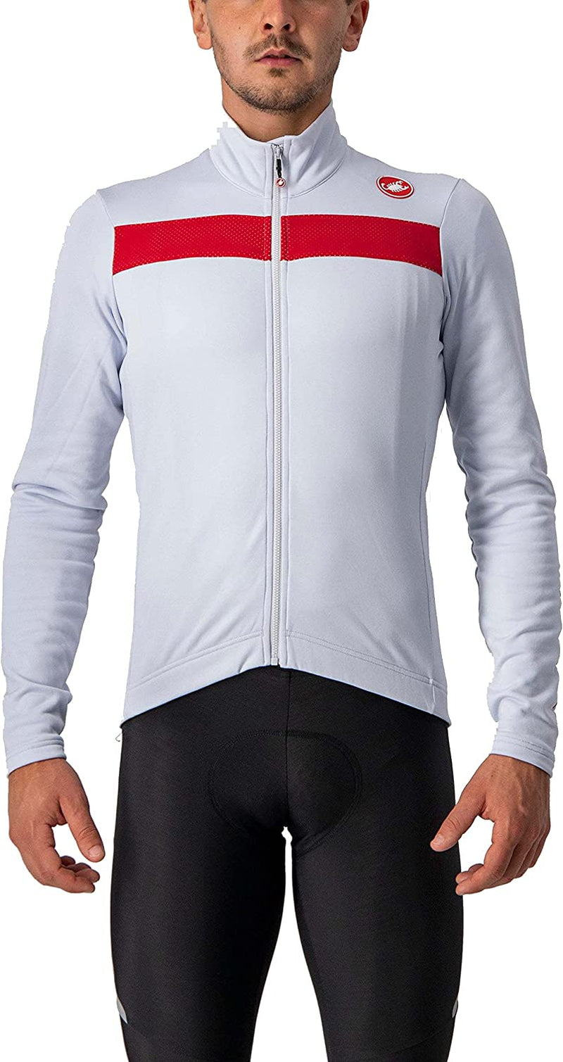 Castelli Cycling Puro 3 Jersey FZ for Road and Gravel Biking I Cycling Sporting Goods > Outdoor Recreation > Cycling > Cycling Apparel & Accessories Castelli Silver Gray/Red Reflex 3X-Large 
