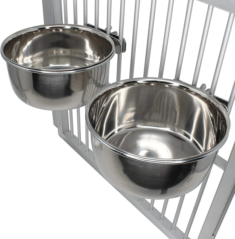 Bonka Bird Toys 800122 2Pk 20Oz Stainless Steel Clamp Cups Feeder Bolt Small Accessories Feed Feeders Seed Tidy Animals & Pet Supplies > Pet Supplies > Bird Supplies > Bird Cage Accessories > Bird Cage Food & Water Dishes Bonka Bird Toys Clamp 2pk (20) oz 
