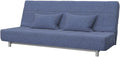 SOFERIA Replacement Compatible Cover for BEDDINGE 3-Seat Sofa-Bed, Fabric Eco Leather Creme Home & Garden > Decor > Chair & Sofa Cushions Soferia Naturel Blue  