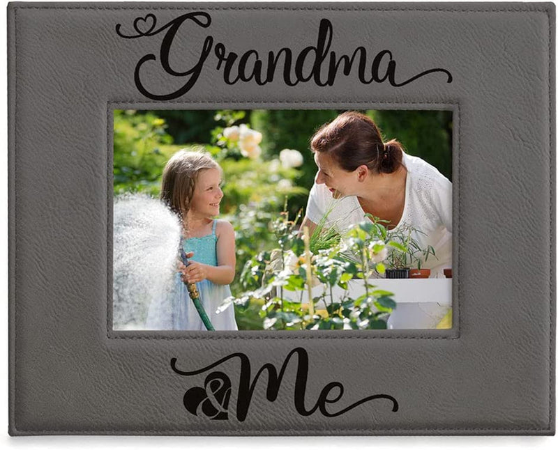 KATE POSH - Grandma & Me Engraved Leather Picture Frame, First Grandchild Gifts, Best Grandma Ever, Grandparents Gifts (4X6-Vertical) Home & Garden > Decor > Picture Frames KATE POSH 5x7-Horizontal (Grandma & Me)  