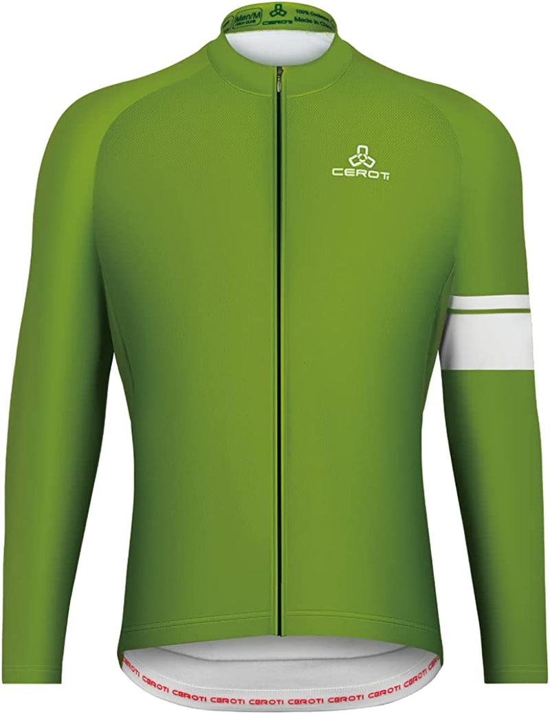 CEROTIPOLAR Standard Fit Cycling Bike Jerseys Fleeced, Fall Winter Long Sleeve Bicycle Jackets Sporting Goods > Outdoor Recreation > Cycling > Cycling Apparel & Accessories CEROTIPOLAR Standard Fit/Green&white 4X-Large 