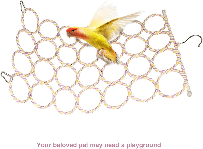 2 Packs Parrot Swing Hanging Toys, Bird Climbing Rope Net Ladders Small Medium Pet Activity Toy Suitable for Parakeet,Cockatiel,Cockatoo,Conure,Mini Macaw（Random Color ） (Style-1) Animals & Pet Supplies > Pet Supplies > Bird Supplies > Bird Toys S-Mechanic   