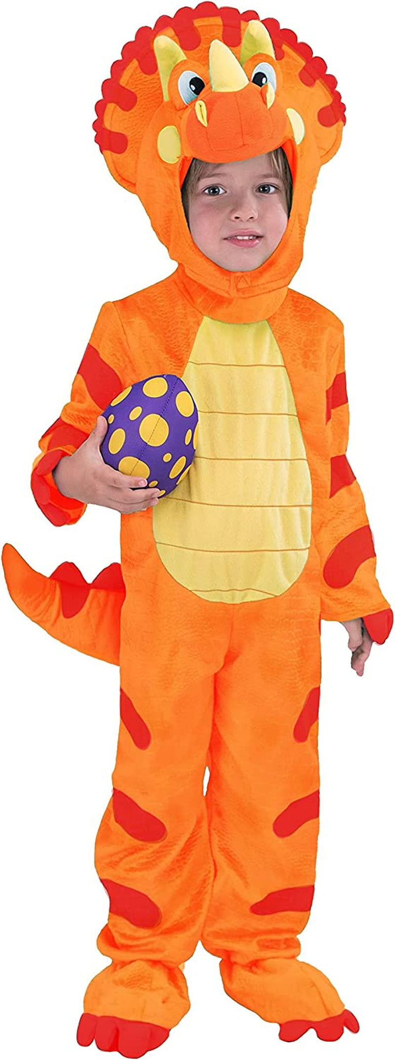 Spooktacular Creations Green Triceratops Dinosaur Costume with Toy Egg for Kid Halloween Dress up Dino Themed Pretend Party (3T (3-4 Yrs))  Joyin Inc Orange 3T(3-4 Yrs) 
