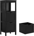 Reettic Narrow Bathroom Storage Cabinet with 3 Removable Drawers, DIY, Free Standing Side Storage Organizer for Bedroom, Living Room, Entryway, 11.8" L X 11.8" W X 35" H, Black BYSG102B Home & Garden > Household Supplies > Storage & Organization Reettic Black 11.8"L x 11.8"W x 35"H 