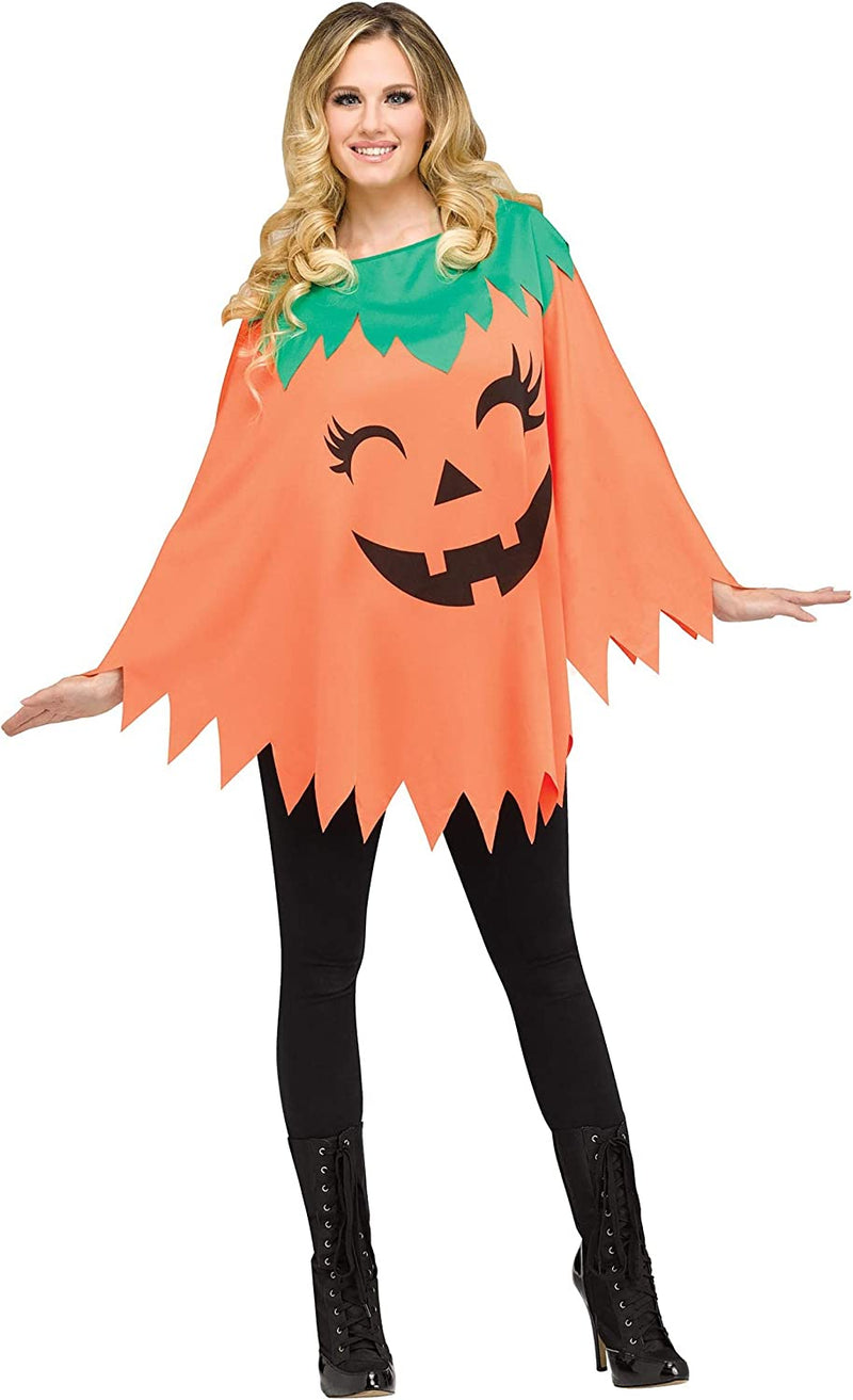 Adult Pumpkin Poncho  Fun World   