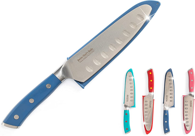 Junior Chef'S Knife for Kids (TEAL) NEW! Full Tang, Tapered Demi-Bolster Design, High Performance German Stainless Steel: 4 Color Choices - Progressive Cooking Tools for Children Home & Garden > Kitchen & Dining > Kitchen Tools & Utensils Cooking with Kids Jr. Chef's Knife - SLATE  