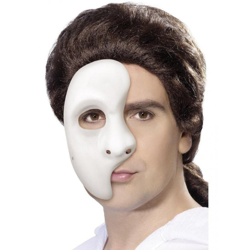 Phantom of the Opera White Half Mask Adult Masquerade Party Mardi Gras Costume Apparel & Accessories > Costumes & Accessories > Masks Smiffys   