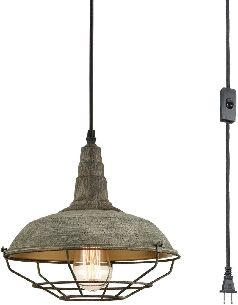 DANSEER Farmhouse Plug in Pendant Light with 16 Feet Hanging Cord Hanging Lighting Fixture Home & Garden > Lighting > Lighting Fixtures DANSEER   