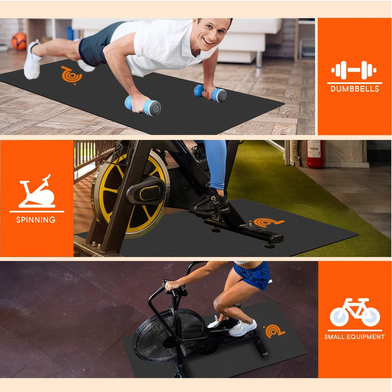 Doubleplus Bike Mat Compatible with Peloton Bike & Bike Plus, 6Mm Exercise Mat for Hardwood Floor Carpet Protection, for Indoor Bike, Bike Trainer Cycling Gym Mat, Accessories for Bike Sporting Goods > Outdoor Recreation > Cycling > Bicycles DoublePlus   