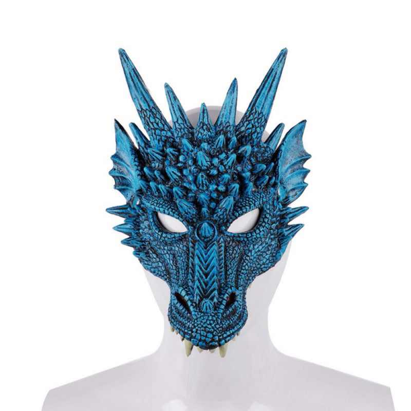 Lovebay Kid Teens Adult Realistic Dragon for Halloween Cosplay Masquerade Party Props Soft Mask Apparel & Accessories > Costumes & Accessories > Masks Lovebay Blue  