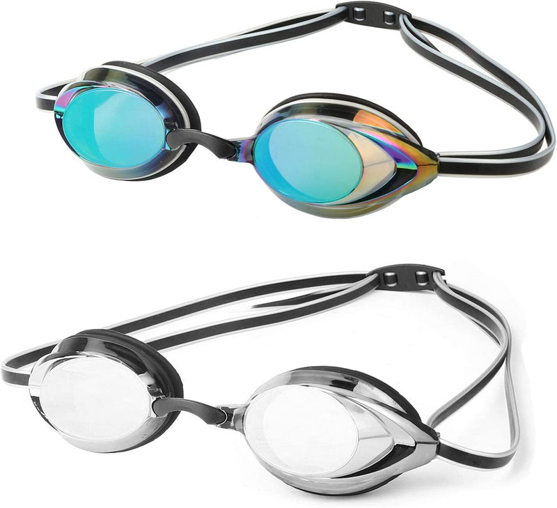 DARIDO Swim Goggles, Swimming Goggles 2 Pack anti Fog UV Protection No Leaking for Adult, Men, Women, Youth, Kids