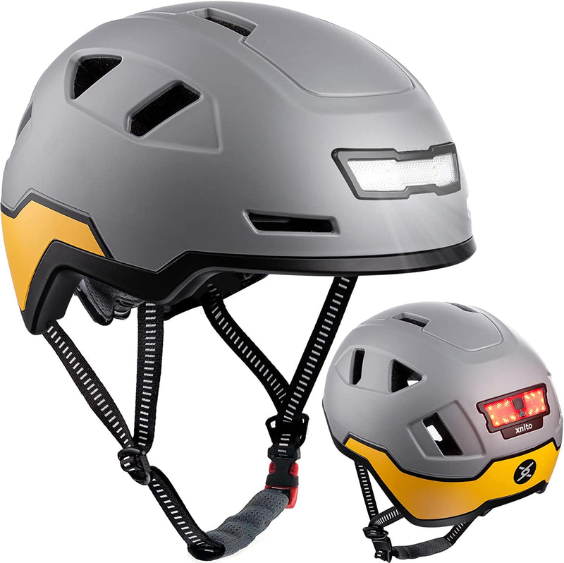 XNITO Bike Helmet with LED Lights - Urban Bicycle Helmet for Adults, Men & Women - CPSC & NTA-8776 Dual Certified - Class 3 E-Bikes, Scooters, Onewheel, Commuter, Mountain Bikes, MTB, BMX, Cycling