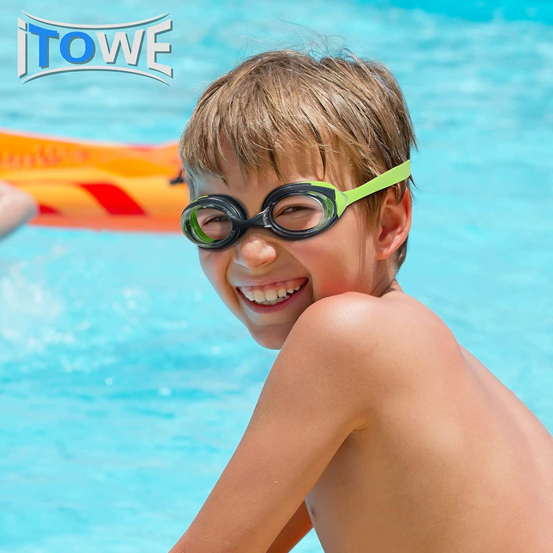 ITOWE Kids Swim Goggles 2 Pack anti Fog for Youth Teens 10-18, Clear anti UV No Leak Sporting Goods > Outdoor Recreation > Boating & Water Sports > Swimming > Swim Goggles & Masks iTOWE   