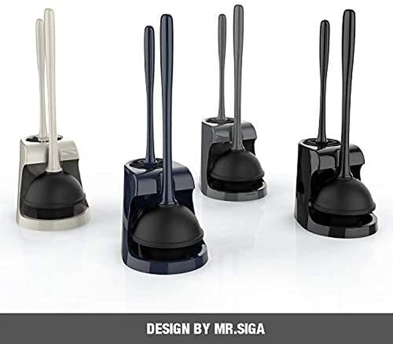 MR.SIGA Toilet Plunger and Bowl Brush Combo for Bathroom Cleaning, Black, 1 Set Home & Garden > Household Supplies > Storage & Organization MR.SIGA   