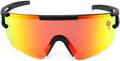 KAEK-GLOB Polarized Sports Sunglasses - Safety Sunglasses for Men Women, P-V Style, Cycling Baseball Running Golf Glasses Sporting Goods > Outdoor Recreation > Cycling > Cycling Apparel & Accessories KAEK-GLOB Black Frame | Rainbow Lens  