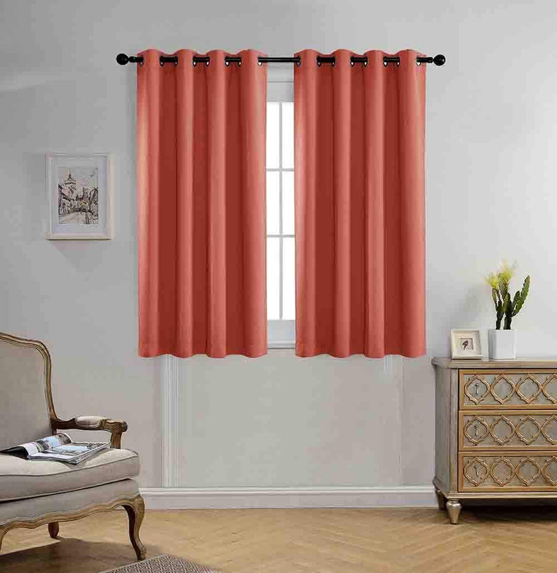 Miuco Room Darkening Texture Thermal Insulated Blackout Curtains for Bedroom 1 Pair 52X63 Inch Black Home & Garden > Decor > Window Treatments > Curtains & Drapes MIUCO Rust 52x63 inch 