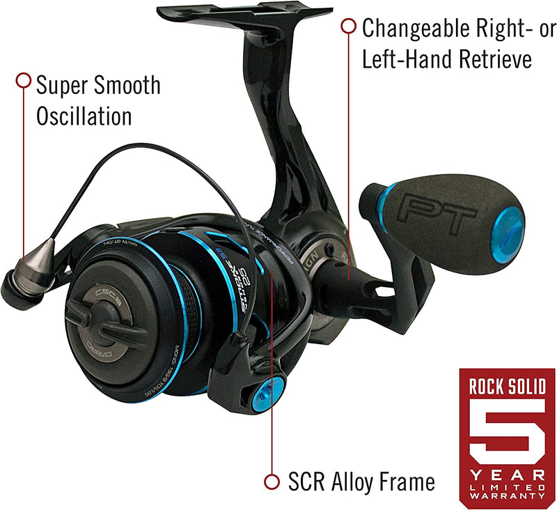 Quantum Smoke Saltwater Spinning Fishing Reel, Changeable Right- or Left-Hand Retrieve, Continuous Anti-Reverse Clutch with Niti Indestructible Bail, SCR Alloy Frame, Black Sporting Goods > Outdoor Recreation > Fishing > Fishing Reels Zebco   