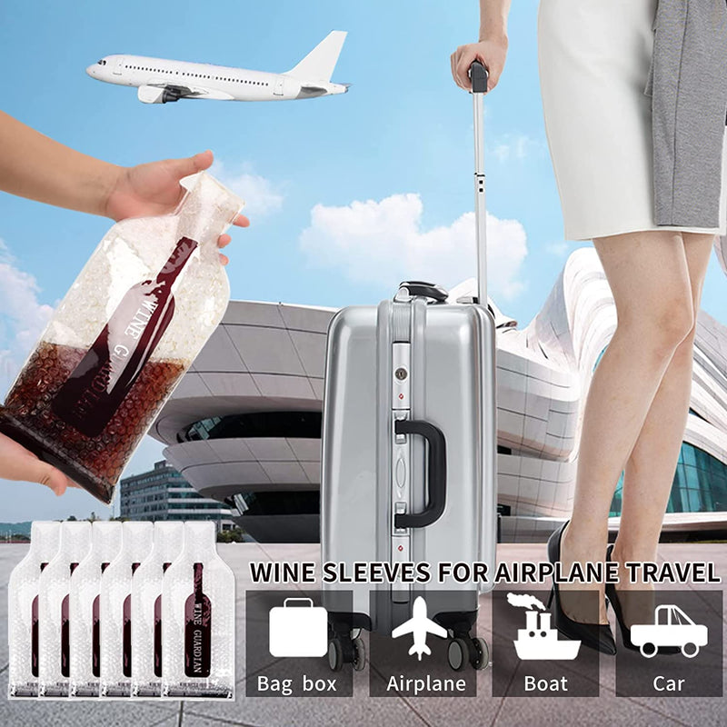 FUNSTINY 6 PACK Wine Bags for Travel,Sturdy Wine Travel Bag Airplane,Secure Wine Sleeves for Travel Airplane Luggage,Reusable Wine Skins Purse for Travel Protector Luggage and Wine Bottles Suitcase Home & Garden > Kitchen & Dining > Barware FUNSTINY   