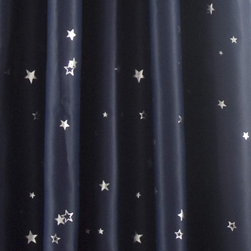 Lush Decor Room Darkening, Energy Efficient (Pair), 84” X 52”, Navy Star Blackout Curtains-Window Panel Set, L Home & Garden > Decor > Window Treatments > Curtains & Drapes Lush Decor   