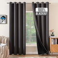 MIULEE 100% Blackout Curtains for Full Shade Window Drapes with Grommets for Living Room Darkening Light Blocking and Thermal Insulated 2 Panels W 52" X L 90" Beige Home & Garden > Decor > Window Treatments > Curtains & Drapes MIULEE Grey W 52" x L 63" 