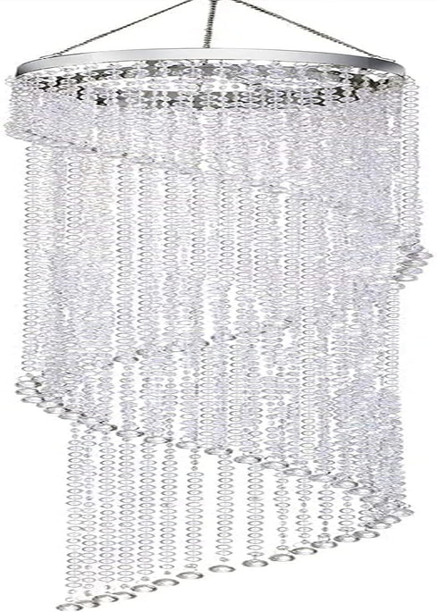 Flavorthings Faux Crystal Sparkling Iridescent Spiral Beaded Chandelier,Swirling Chandelier Great Idea for Wedding Centerpieces Decorations and Any Event Party Decor,W8.5 H48 Home & Garden > Lighting > Lighting Fixtures > Chandeliers FlavorThings   