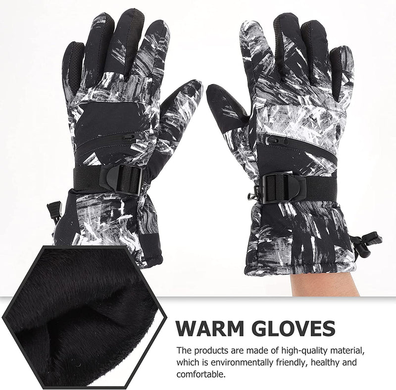 Lurrose Winter Skiing Gloves Waterproof Outdoor Gloves Winter Snowboarding Mittens Practical Windproof Gloves for Men and Women Red 30X13Cm Sporting Goods > Outdoor Recreation > Boating & Water Sports > Swimming > Swim Gloves Lurrose   