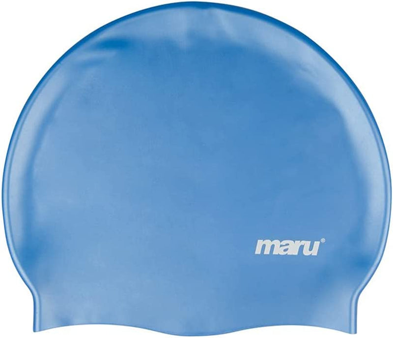 MARU Multi-Coloured Silicone Swim Hat (Unisex, One Size Fits Most) Sporting Goods > Outdoor Recreation > Boating & Water Sports > Swimming > Swim Caps Maru Blue  