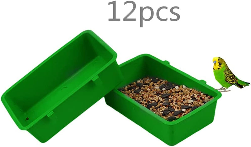 12 Pcs Bird Plastic Feeder,Seed Food Feeding Cups Plastic Hanging Bowl for Pet Parrot Parakeet Gamefowl Poultry Pigeon,Green Animals & Pet Supplies > Pet Supplies > Bird Supplies > Bird Cage Accessories > Bird Cage Food & Water Dishes FKUMLUN   