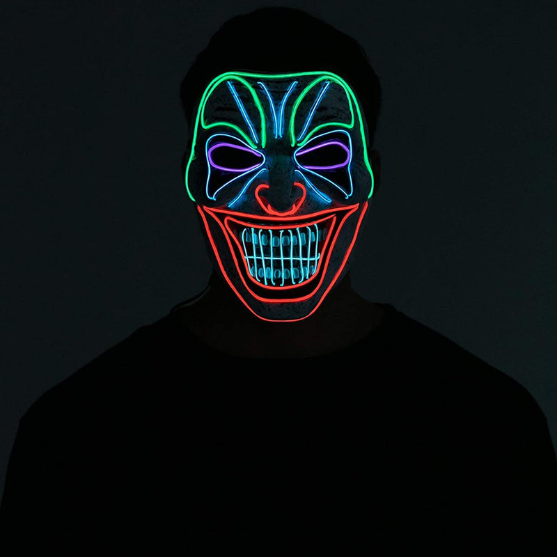 Spooktacular Creations Halloween Led Mask Clown Mask with 3 Lighting for Halloween Costume Party Supplies Apparel & Accessories > Costumes & Accessories > Masks Spooktacular Creations   