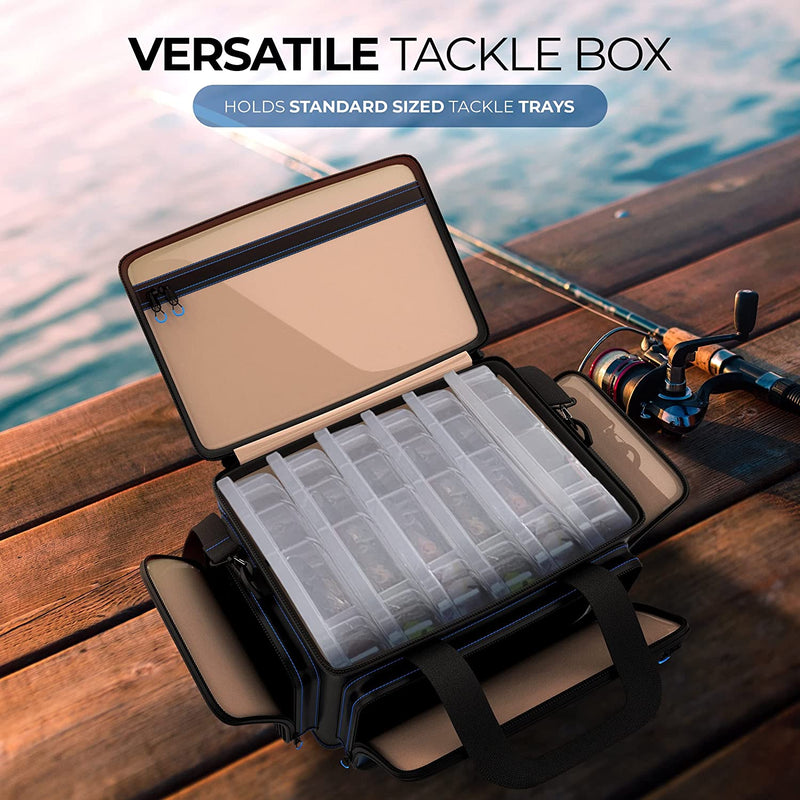 Reaction Tackle Fishing Tackle Bag – Salt Water Resistant Large Tackle Box Bag, 600D PVC Waterproof Material, Durable Liner, Removable Dividers, for 3600 and 3700 Trays Sporting Goods > Outdoor Recreation > Fishing > Fishing Tackle Reaction Tackle   