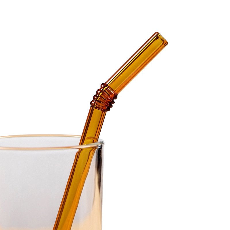 Glass Straw Color Straw High Borosilicate Glass Straw Reusable Drinking Glass Tube Eco-Friendly Events Party Favors Supply Champagne Arts & Entertainment > Party & Celebration > Party Supplies CN Champagne  