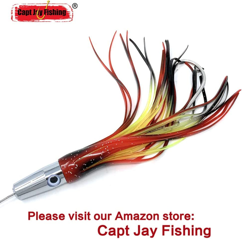 Capt Jay Fishing Torpedo High Speed Wahoo Trolling Lures Wire Cable Rigged Wahoo Lures Sporting Goods > Outdoor Recreation > Fishing > Fishing Tackle > Fishing Baits & Lures Capt Jay Fishing   