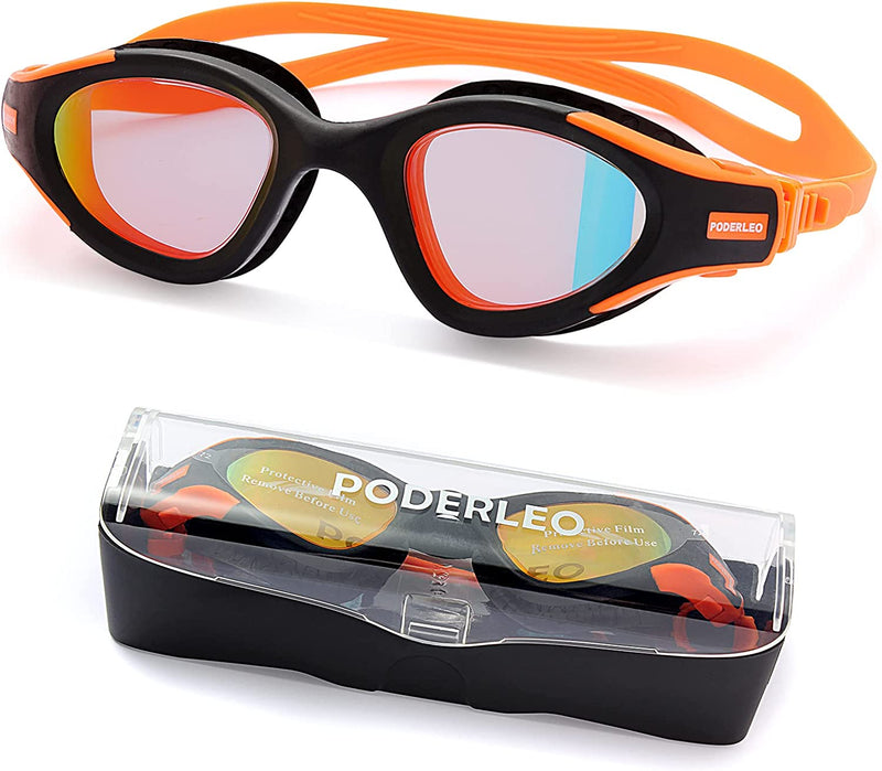 Poderleo Swim Goggles,Anti Fog Swimming Goggles,Uv Protection No Leaking Polarized Swim Goggles for Men Women Adult