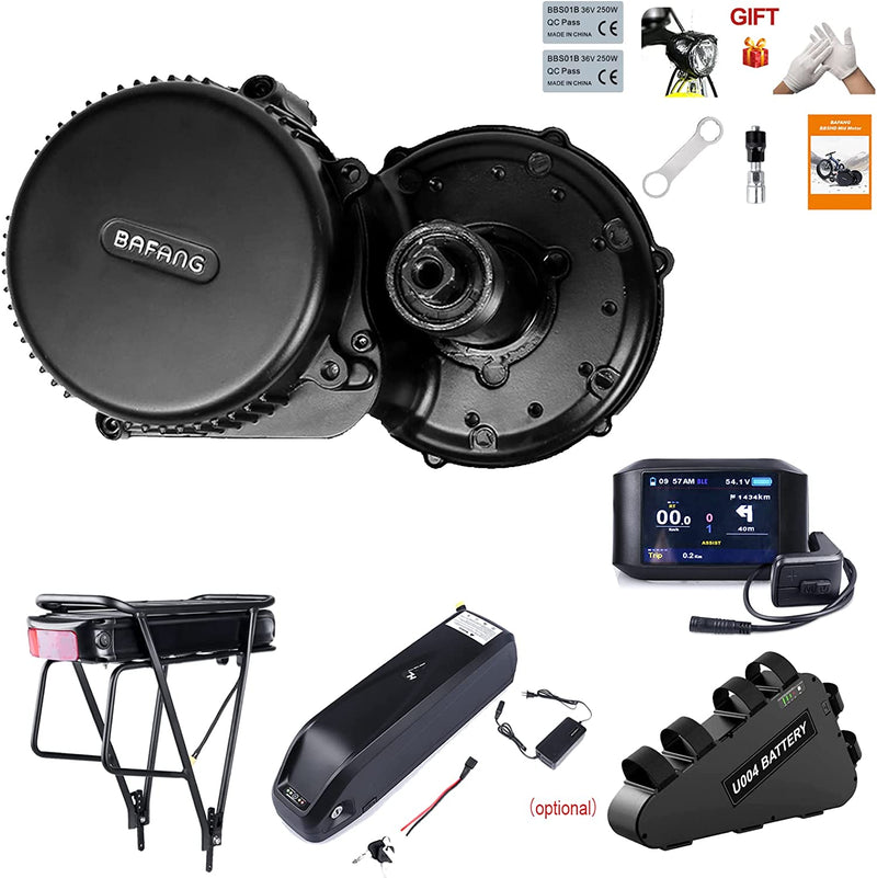 BAFANG BBS02 48V 750W Mid Drive Kit with Battery (Optional), 8Fun Bicycle Motor Kit with LCD Display & Chainring, Electric Brushless Bike Motor Motor Para Bicicleta for 68-73Mm BB Sporting Goods > Outdoor Recreation > Cycling > Bicycles BAFANG 750C Bluetooth Display 52T+48V 19.2Ah Shark Battery 