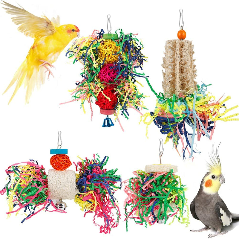 Bird Toys Bird Shredding Foraging Toys Parakeet Toy Chewing Hanging Toy Bird Shredded Paper Bird Cage Accessories Bird Rope Perch for Conure Cockatiel Budgies Lovebird Parrotlet (Without Rope Perch) Animals & Pet Supplies > Pet Supplies > Bird Supplies > Bird Toys lovyoCoCo Without Rope Perch  