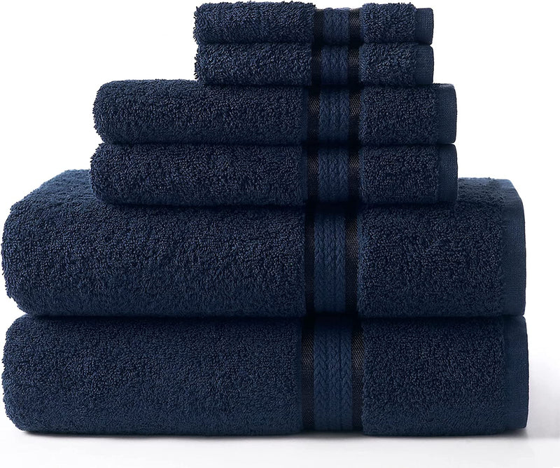 COTTON CRAFT Ultra Soft 6 Piece Towel Set - 2 Oversized Large Bath Towels,2 Hand Towels,2 Washcloths - Absorbent Quick Dry Everyday Luxury Hotel Bathroom Spa Gym Shower Pool - 100% Cotton - Charcoal