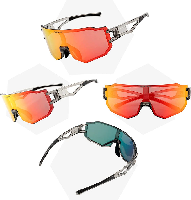 Sports Glasses Cycling Glasses for Men Women Unisex Sunglasses Windproof Eyewear with 3 Interchangeable Lens Bike Fishing Sporting Goods > Outdoor Recreation > Cycling > Cycling Apparel & Accessories M-SHENG   