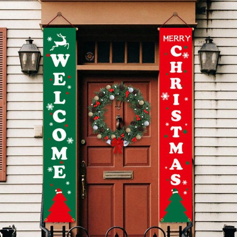 Christmas Decorations Outdoor Indoor, Believe and Merry Christmas Banner, Christmas Porch Sign for Home Indoor Exterior Front Door Yard Living Room Wall Apartment Party Home Home & Garden > Decor > Seasonal & Holiday Decorations& Garden > Decor > Seasonal & Holiday Decorations Altsales C  