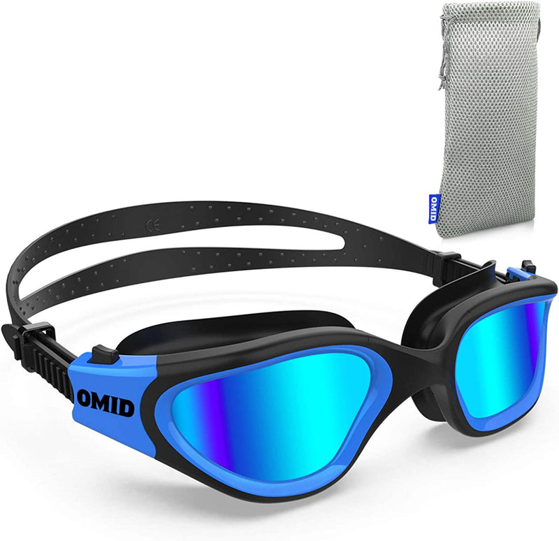 Swim Goggles, OMID Comfortable Polarized Anti-Fog Swimming Goggles for Adult Sporting Goods > Outdoor Recreation > Boating & Water Sports > Swimming > Swim Goggles & Masks OMID A-polarized Mirrored Blue  